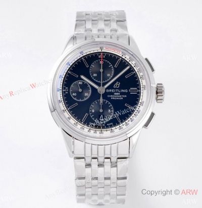 AAA Swiss Copy Breitling Premier Chronograph BLS A7750 Steel Black Dial